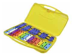 Metalofono Cromatico Infantil Escolar 25 Notas Musicales Color Amarillo