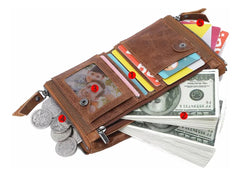 Billetera de Hombre con Bloqueo Rfid Monedero Cuero 100%