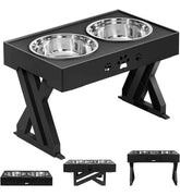 Comedero-bebedero Para Perros Altura Ajustable - Plato Acero