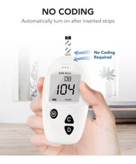 Glucómetro Medidor Glucosa Mg/dl + 50 Tiras + 50 Lancetas