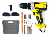 Taladro Inalámbrico  Maleta Y Accesorios+ 2 Baterías De Litio