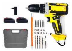 Taladro Inalámbrico  Maleta Y Accesorios+ 2 Baterías De Litio