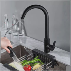 Llave Monomando de Lavaplatos Profesional Extraíble Negra