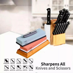 Set Piedras De Afilar 400/1000 3000/8000 + Base Bambú + Guía