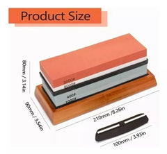 Set Piedras De Afilar 400/1000 3000/8000 + Base Bambú + Guía