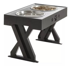 Comedero-bebedero Para Perros Altura Ajustable - Plato Acero