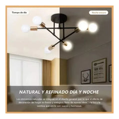 Lámpara De Techo Moderna 6 Luz E27 Lampara Colgantes Con Diy