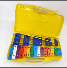 Metalofono Cromatico Infantil Escolar 25 Notas Musicales Color Amarillo