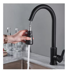 Llave Monomando de Lavaplatos Profesional Extraíble Negra