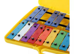 Metalofono Cromatico Infantil Escolar 25 Notas Musicales Color Amarillo