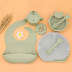 Set Alimentación Silicona Libre Bpa 8 Piezas Antideslizante