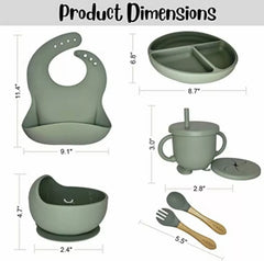 Set Alimentación Silicona Libre Bpa 8 Piezas Antideslizante