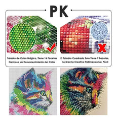 Juego De Pintura De Diamantes 5d De Gatito De Color