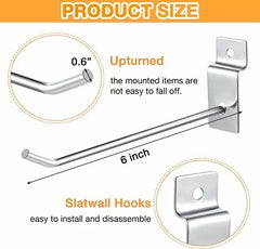 Pack 100 Ganchos Gancheras Panel Ranurado 15 Cm Exhibidor