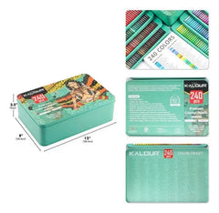 Set 240 Lápices Color Arte Profesional Dibujo Caja Metálica