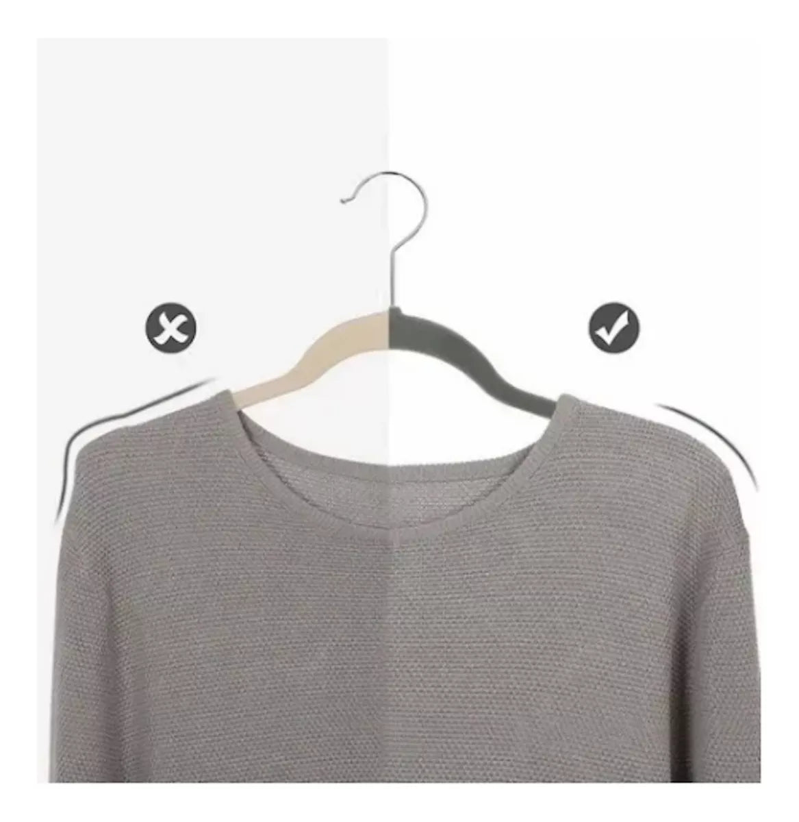 Colgador Ropa Antideslizante Pack 50 Unid Gancho Terciopelo