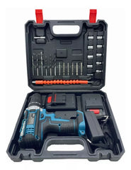 Taladro Percutor Inalambrico 2 Baterías Maleta Y Accesorios