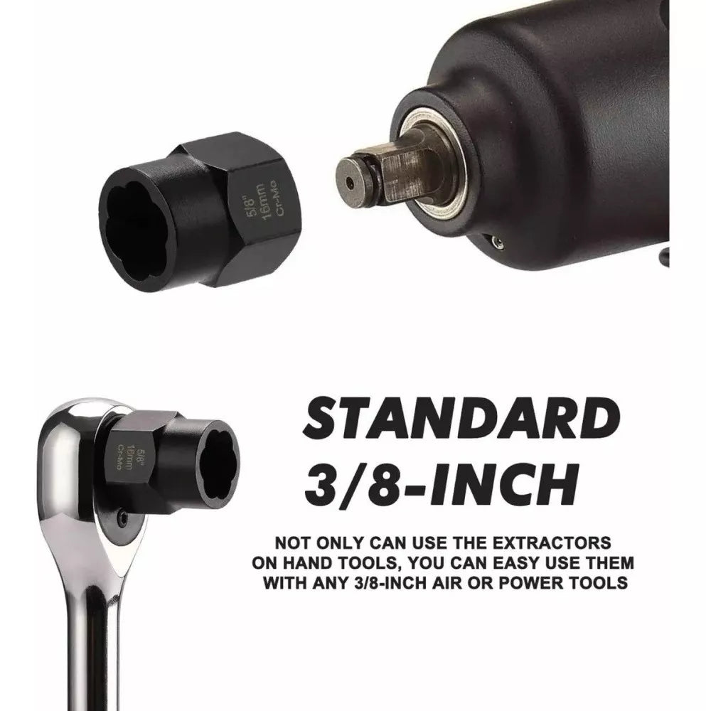 Set Dados Extractores Pernos Y Tuercas Rodadas 9 A 19mm