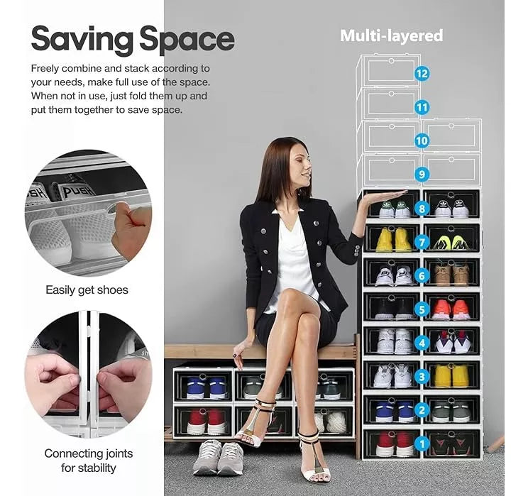 Organizadores Zapato Cajones Apilable Grande Pack 6 Unidades