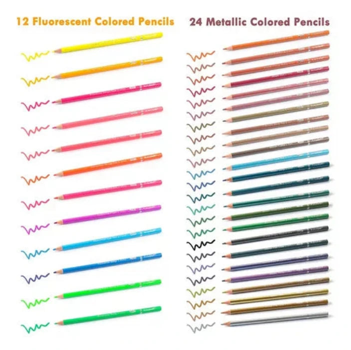Set 240 Lápices Color Arte Profesional Dibujo Caja Metálica