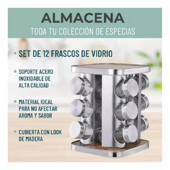 Especiero Cocina Giratorio 12 Condimentos Acero Inoxidable